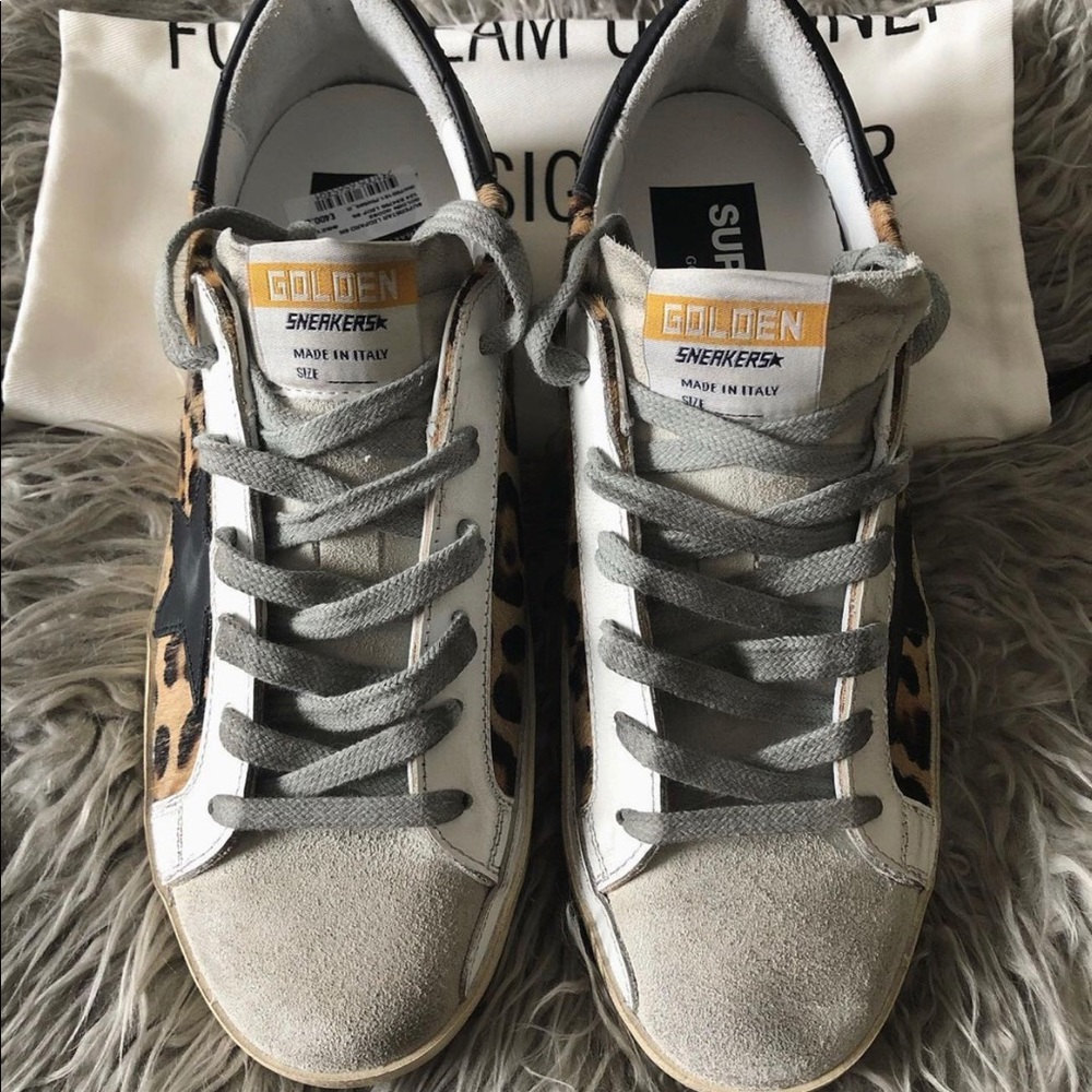 NEW Golden Goose Leopard Calf Hair Superstar - Picture 2 of 4